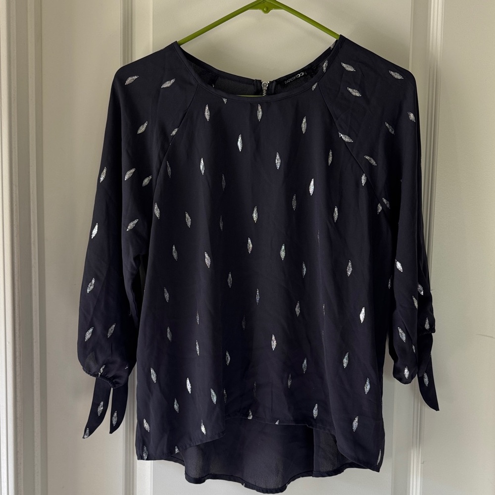 Papermoon Black Blouse with Silver Accents / M19
